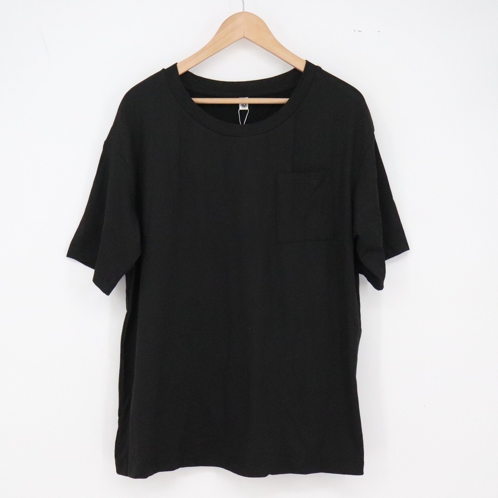 Lastshe Lounge Set Women 1X Short Sleeve Pocket Tee Drawstring Shorts Black NEW